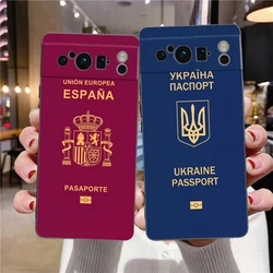 Morocco Ukraine Passport Phone Case For Google Pixel 8 A 7 6 Pro Soft TPU Shell For Pixel 6A Silicone Shockproof Black Cover