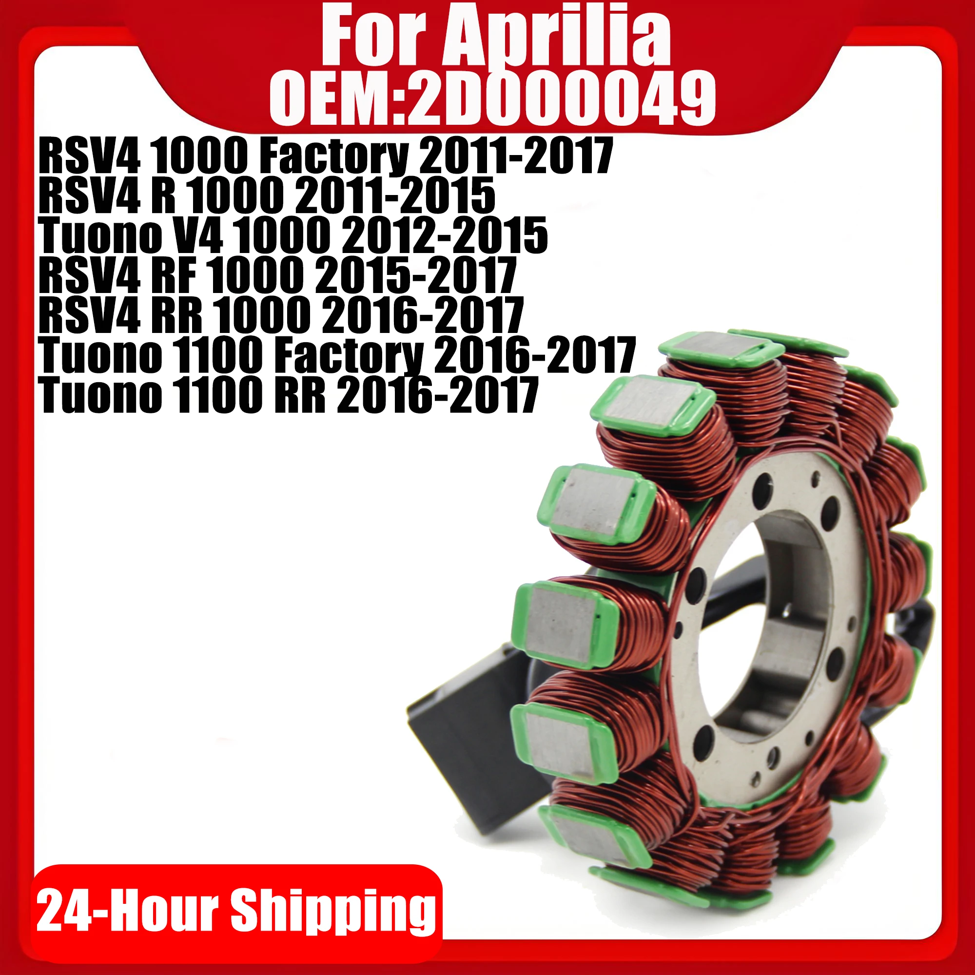 

2D000049 Stator Coil For Aprilia Tuono V4 RSV4 RF RR R 1000 1100 Racing Factory RR E4 Superpole