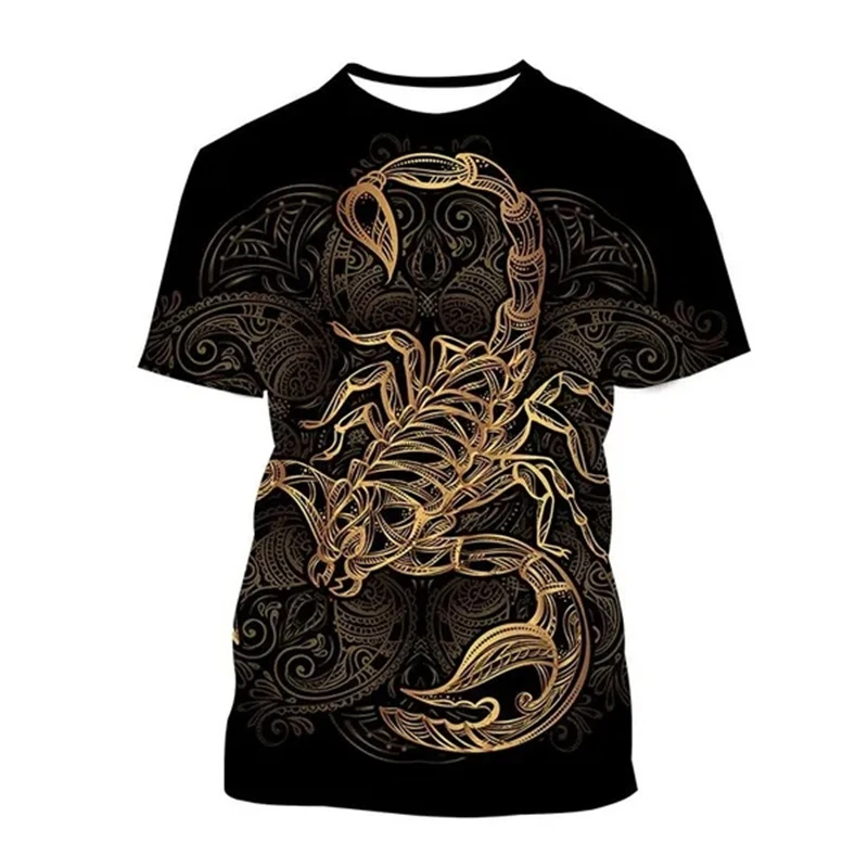 New Summer Scorpion Design 3d Print T-Shirt Men Women Animal O-Neck Short Sleeve Oversized Harajuku Tees Tops Kid Man Clothing