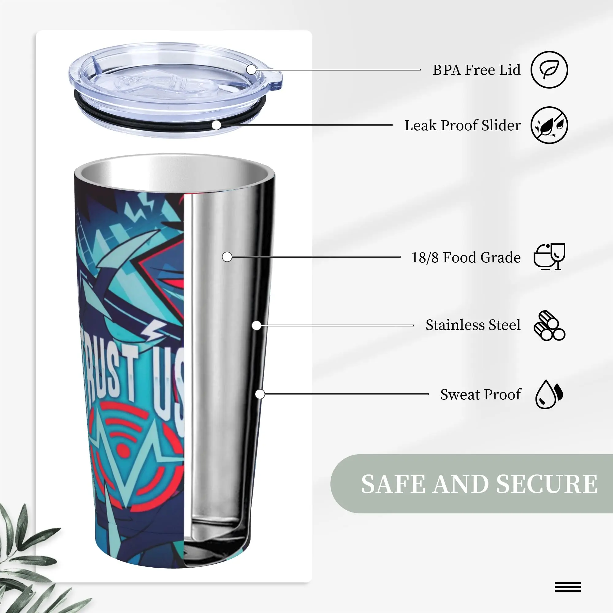 بهلوان hazbines hoteles alastor vox 2 مع أكواب من الفولاذ المقاوم للصدأ من القش كوب مزدوج الجدار معزول للبارد أو الساخن 20 أونصة