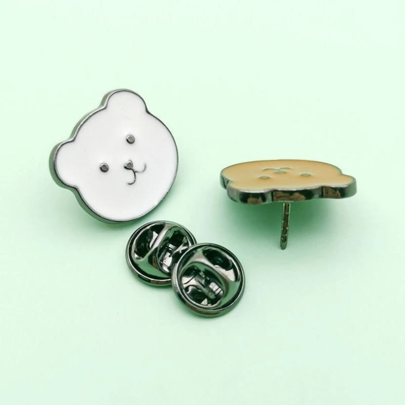 Cute Japanese Style Cartoon Couple Best Friends Bear Metal Brooch Daily Commute Badge Decorative Pin DIY Clothing Bag Hat Scarf view 5