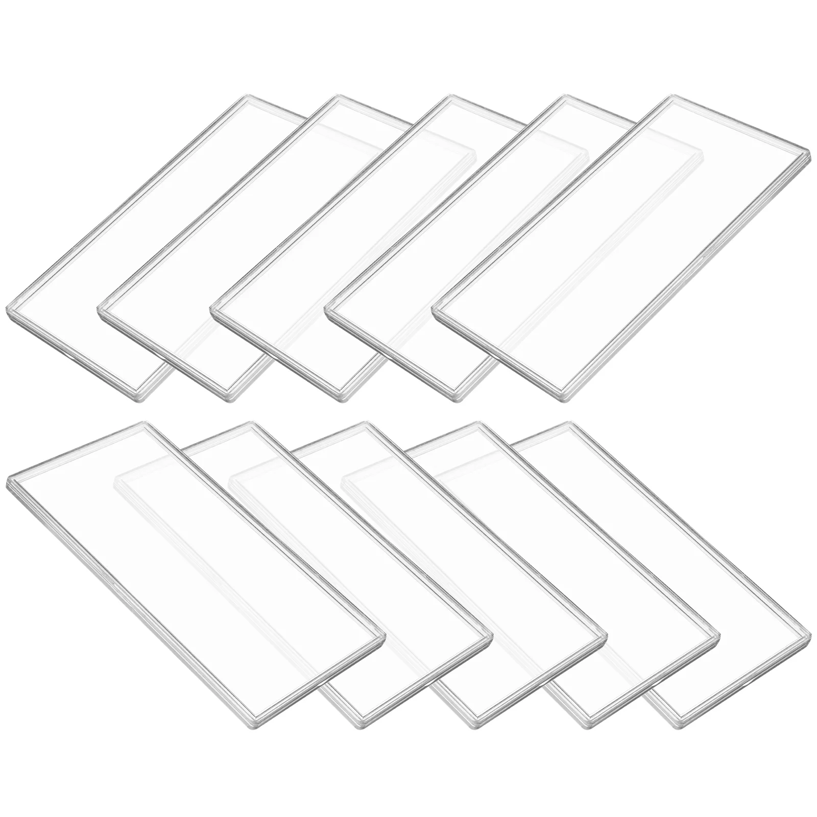 10 ชิ้นผู้ถือบัตรเครดิต Clear กระเป๋าเงินที่ระลึกกรณีขาตั้งคลิปโปร่งใสกระดาษคอลเลกชัน