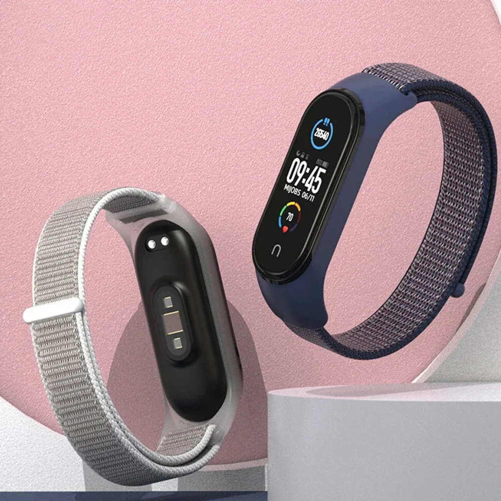 Ремешок нейлоновый для Xiaomi Mi Band 7 6 5 4 3, спортивный браслет для наручных часов Mi band 7 6 5 4 3