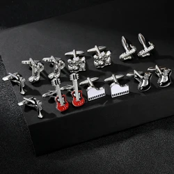 Musical Instrument Collection Cufflinks Tuba Jazz Drum Guitar Bass Saxophone Piano Cuff Links Musician Gift