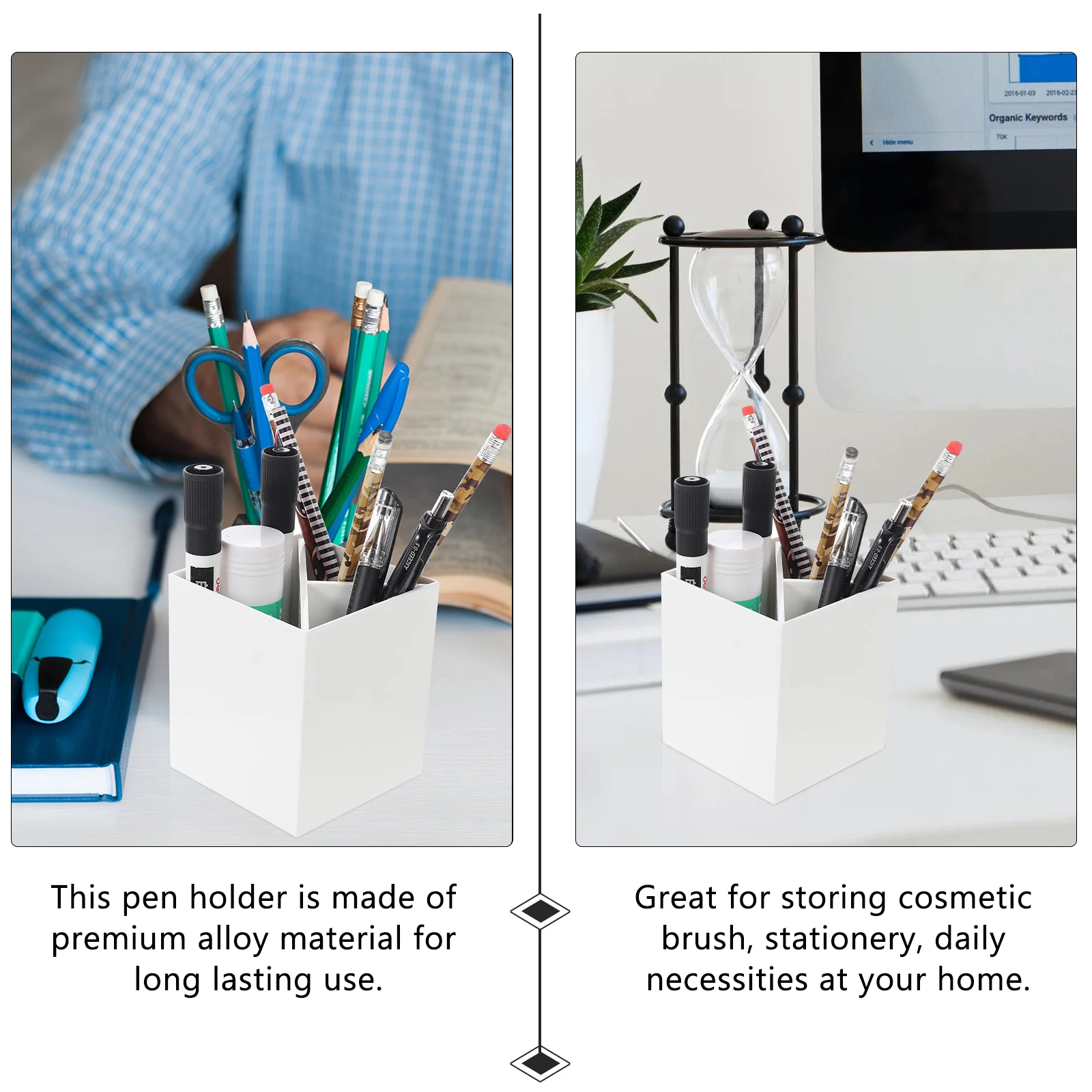 

Versatile Multi-functional Plastic Pen Holder Storage Box Desktop Organizer Makeup Brush Container For Bedroom Study Office