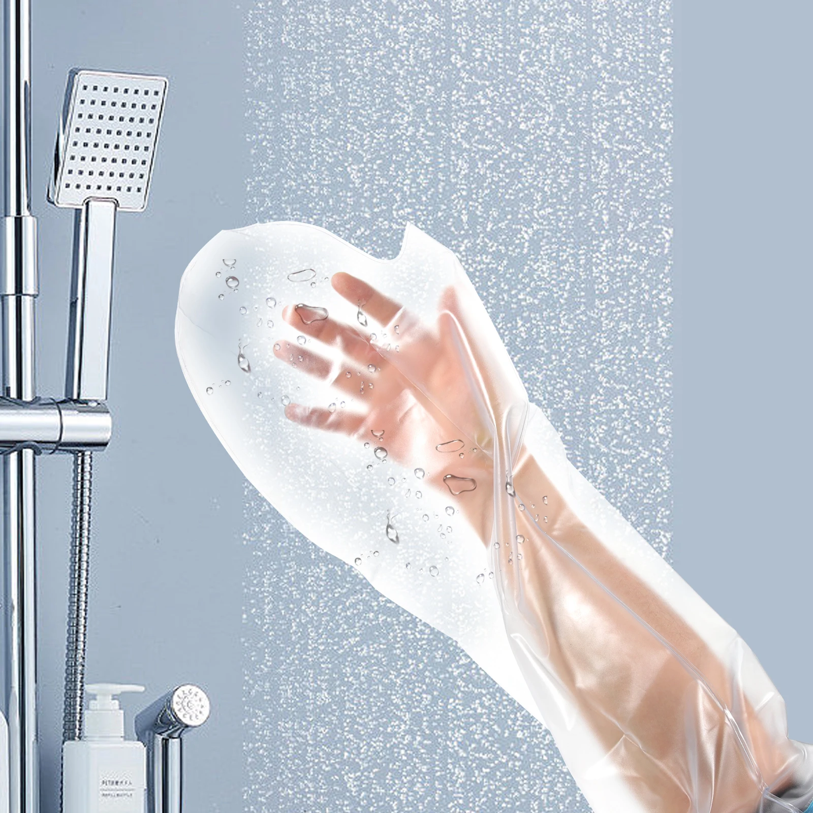 

Waterproof Elbow Protector Shower Guard Adult Short Arm Blue PVC Durable Picc Line Cover Knee Pad Post Surgery Bath Supplies Arm