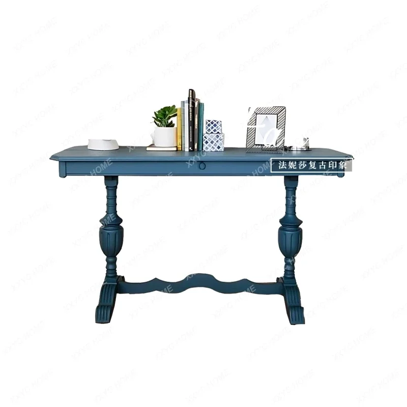 

A French retro entrance table solid wood entrance table living room light luxury aisle decorative cabinet