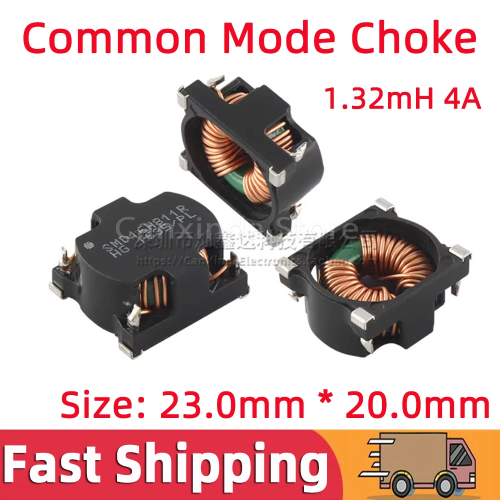 

2pcs SMD Common Mode Choke Coil Inductor Transformer Inductance 1.32mH 4A Signal Noise Suppression SMD16H811R