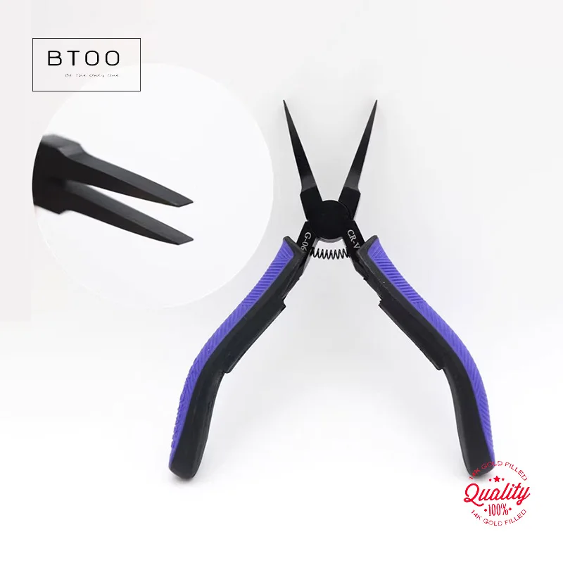

Flat Nose Pliers | 0.5mm Thin Carbon Steel Jaw & TPR Handle | Jewelry Making/Electronics DIY Tool | Secure Grip for Detailed Wor