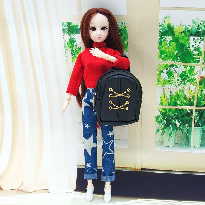 Doll Backpack 30cm Doll Chain Backpack 1/6 BJD Doll Zipper Backpack