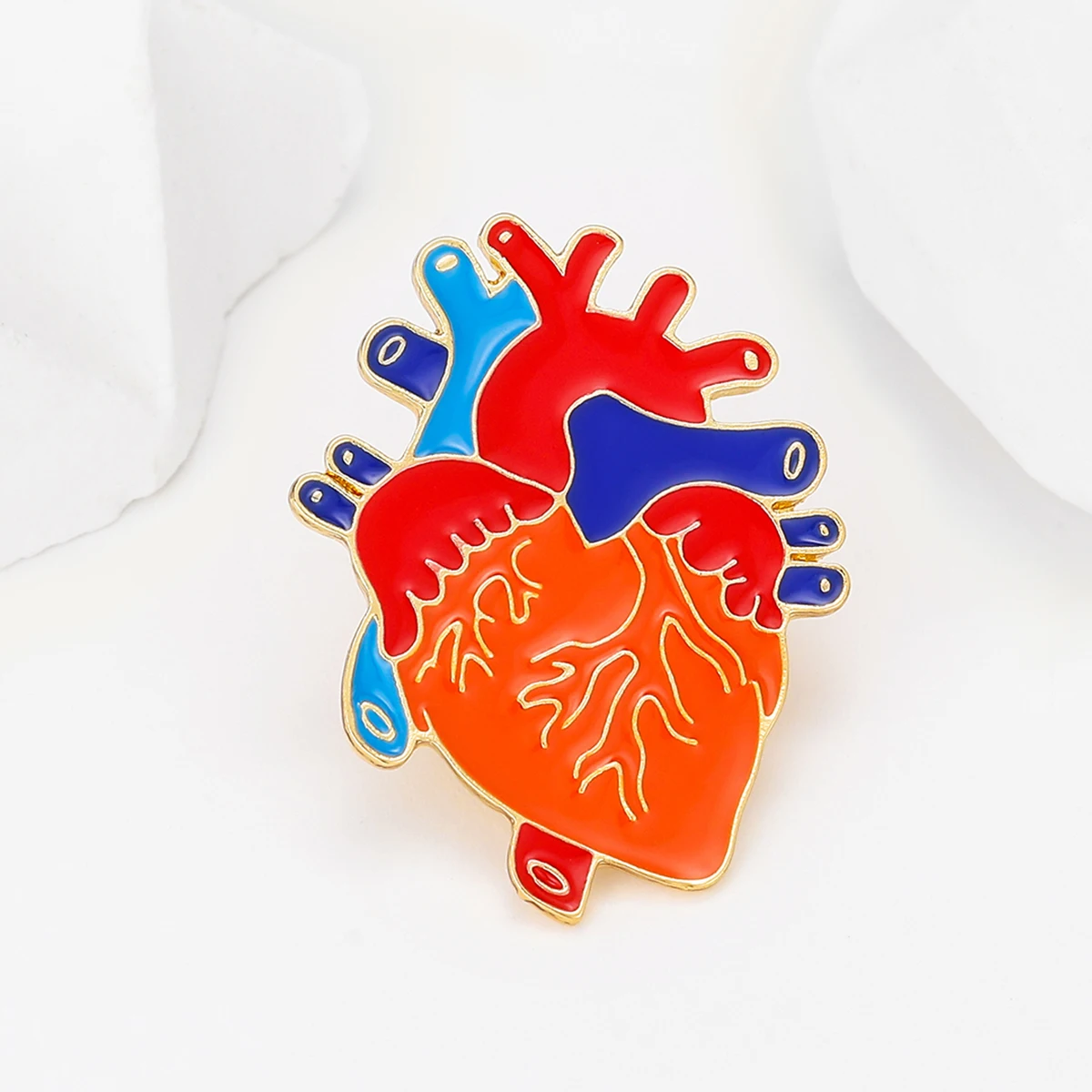 Catuni Heart Enamel Brooch Cardiology Pin Medical Nursing Coat Lapel Lanyard Bag Badge Accessories Gift for Student Doctor Nuese