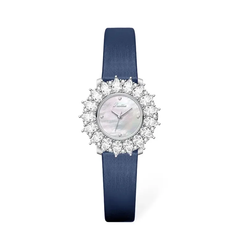 YISON Women Watches Wrist Quartz Watch Sliver Gold Flower Diamond Orologio Ladies Vintage Wristwatch Stainless Steel Clock Gift