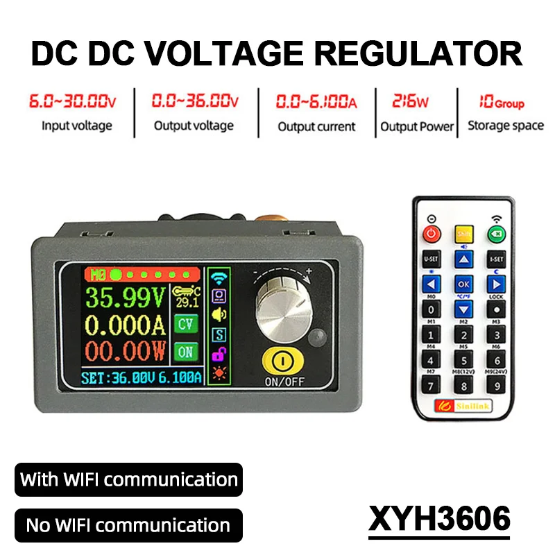 XYH3606 DC DC Boost Buck Converter 36V 6A 216W Constant Voltage Current Buck Boost Adjustable Regulated Laboratory Power Supply