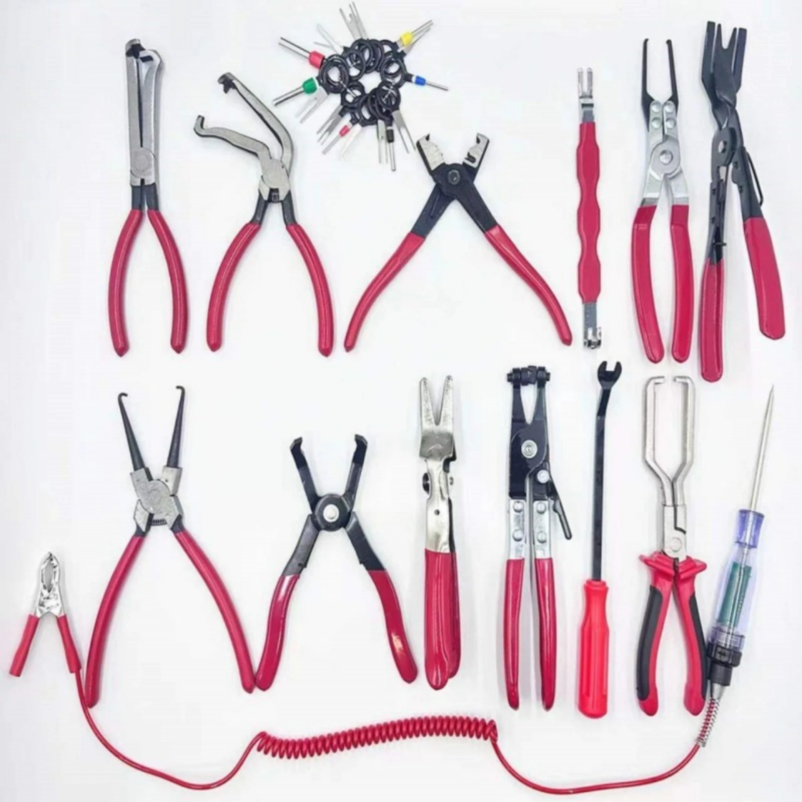 14 Pieces Automotive Tool Kit Compact Mechanic Tool Set with Storage Case Hand Tools Basic Easy to Carry for Car Owners