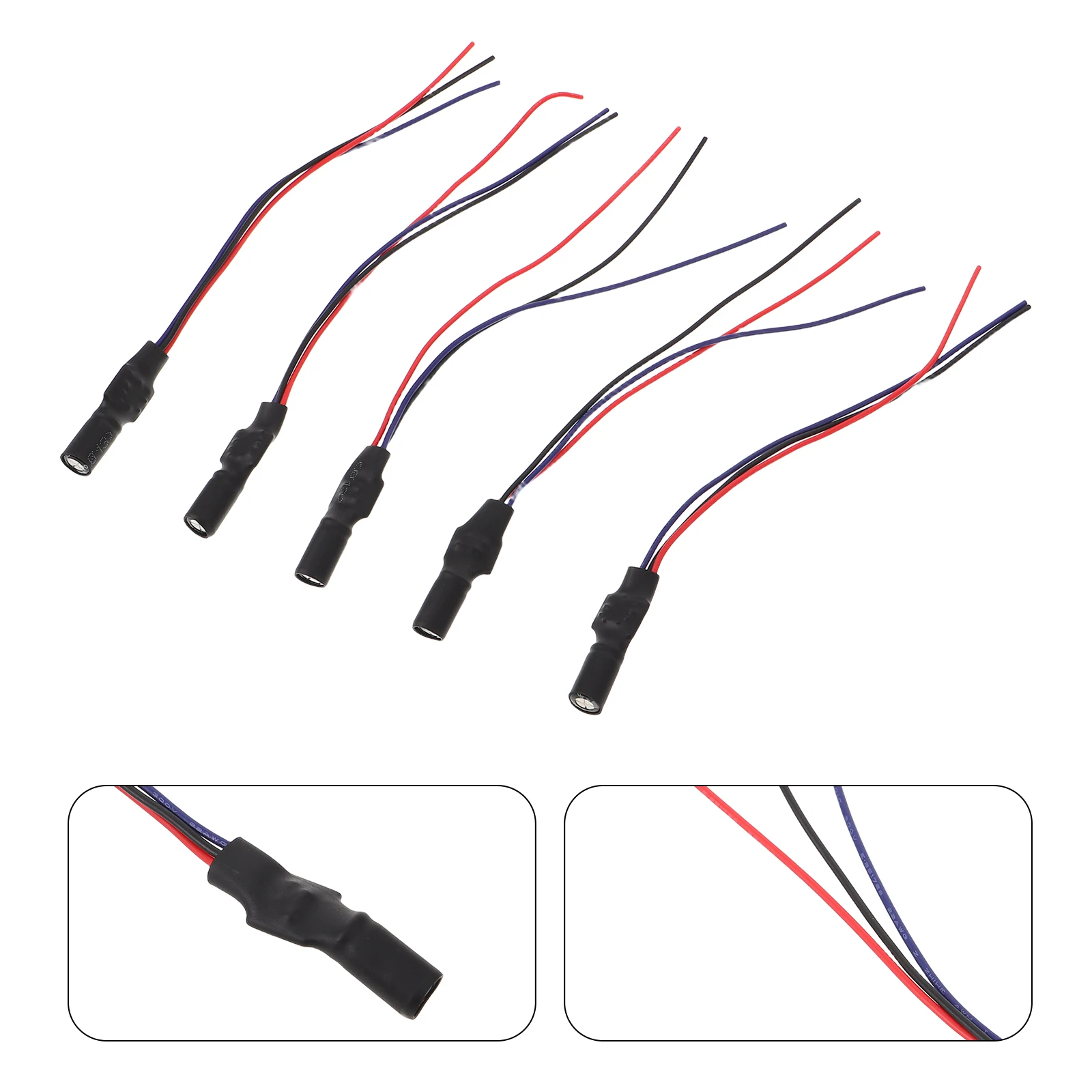 5pcs 12V Auto Rectifier Filter For Backup Camera Reverse Light Modification Cable Car Signal Relay Capacitor Accessory