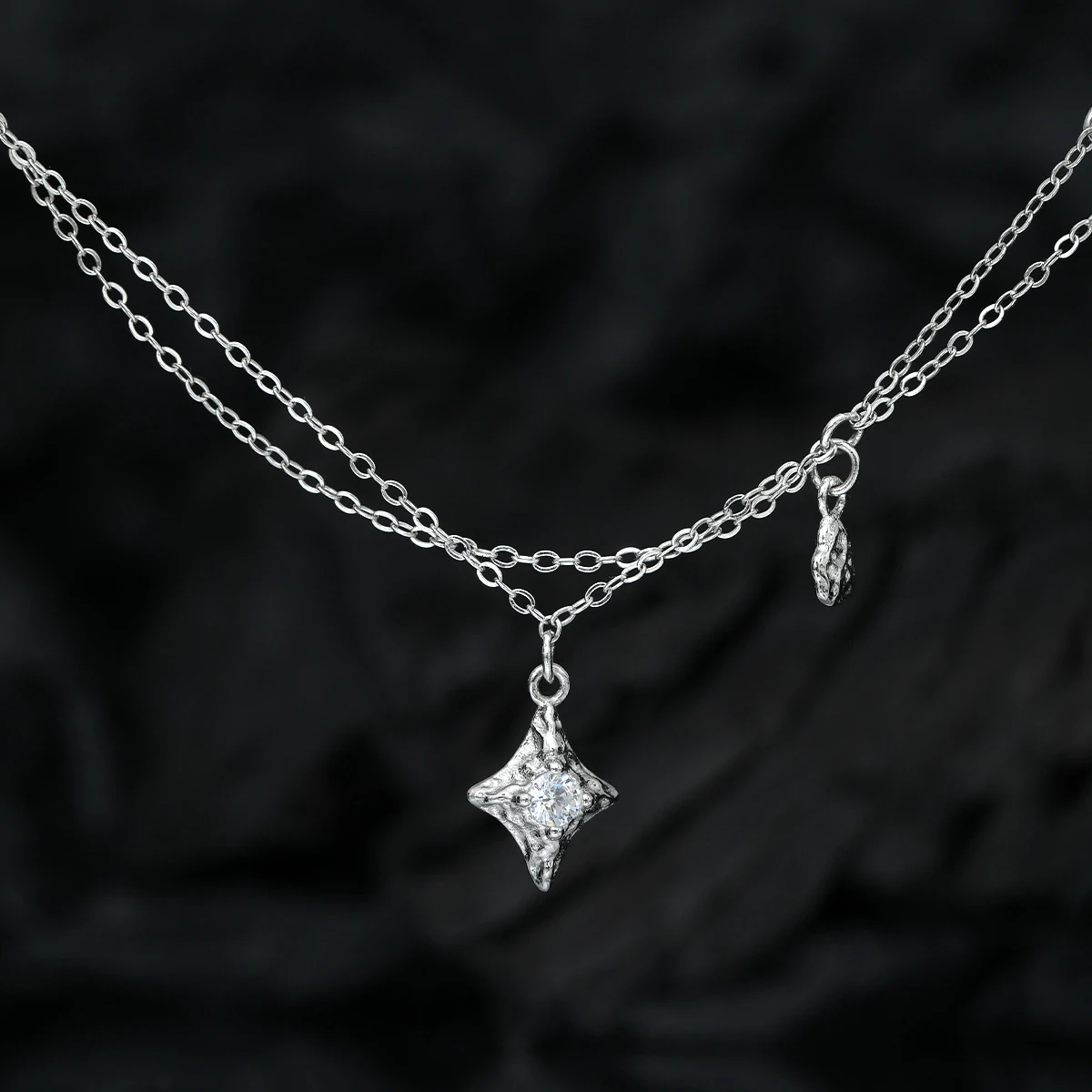 F.I.N.S Original S925 Sterling Silver Zircon Necklace Simple Versatile Galaxy Star Pendant Layered Clavicle Chain Fine Jewelry