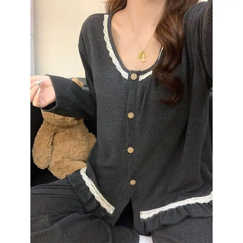 أزياء Homewear مثير بيجامة مجموعة الملابس النسائية الاتجاه 2025 سيدة مجموعات رياضية امرأة سترة مطابقة محبوك دعوى الإصدارات #3