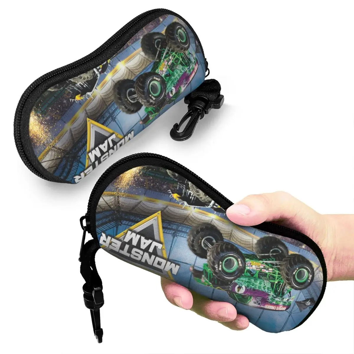 

Classic Monster Jam Pattern Shell Glasses Case Protector Sunglasses Box Women Men Soft Eyeglasses Bag Pouch