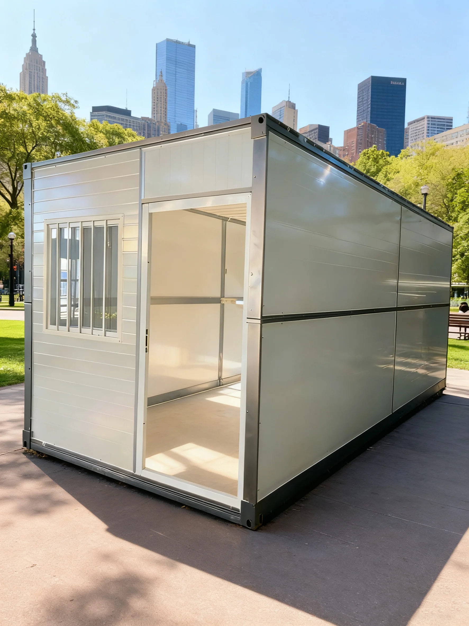 منزل جاهز معياري صغير محمول من Earnest؛ منزل متنقل بهيكل فولاذي؛ فيلا مع سقف مدبب للترفيه في الحديقة. #2