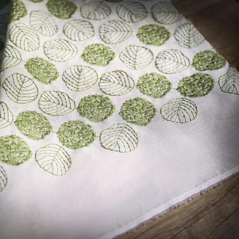 

3D вышитая хлопковая жаккардовая рубашка с листьями, платье, ткань, коттедж, сделай сам, мягкая, легкая, текстурированная, модная швейная ткань