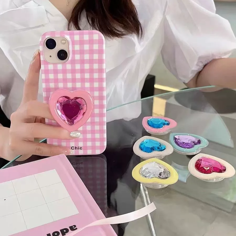 

Подставка для телефона Love Gem Lazy, корейская 3D подставка с бриллиантами Love, милые аксессуары для телефонов, кольцо-подставка с водяным бриллиантом