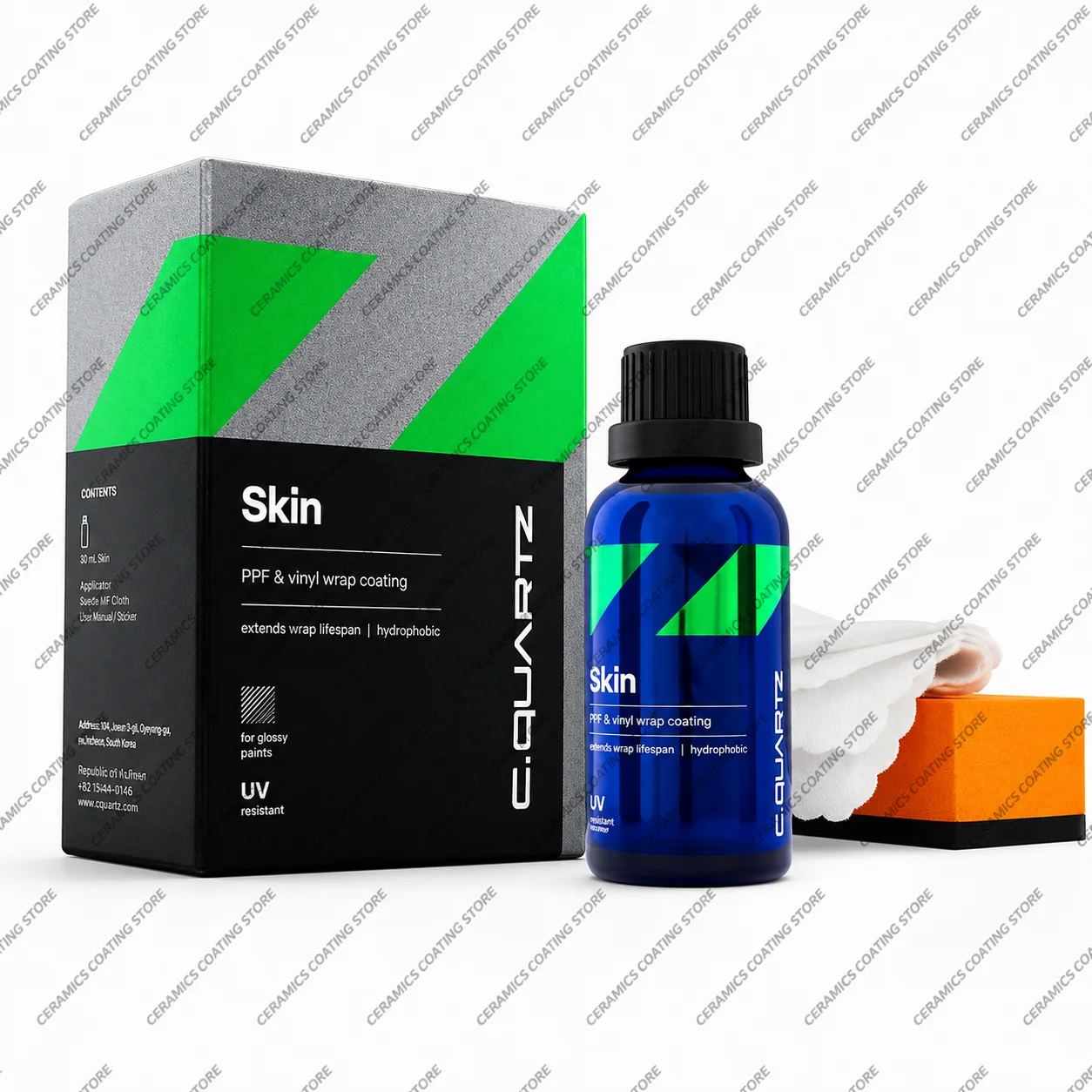 Recubrimiento Nano de Vinilo PPF CAR CQUARTZ Skin 50 ml, Protección UV para Vehículos Envueltos con Película de Vinilo, Resistente a Rayos UVA y UVB
