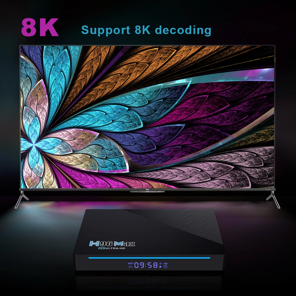 H96 MAX RK3566 Smart TV Box Android11 TV Box 4K@60fps 1000M/LAN Dual Wifi6 BT4.0 Google Voice Assistant Media Player Set Top Box