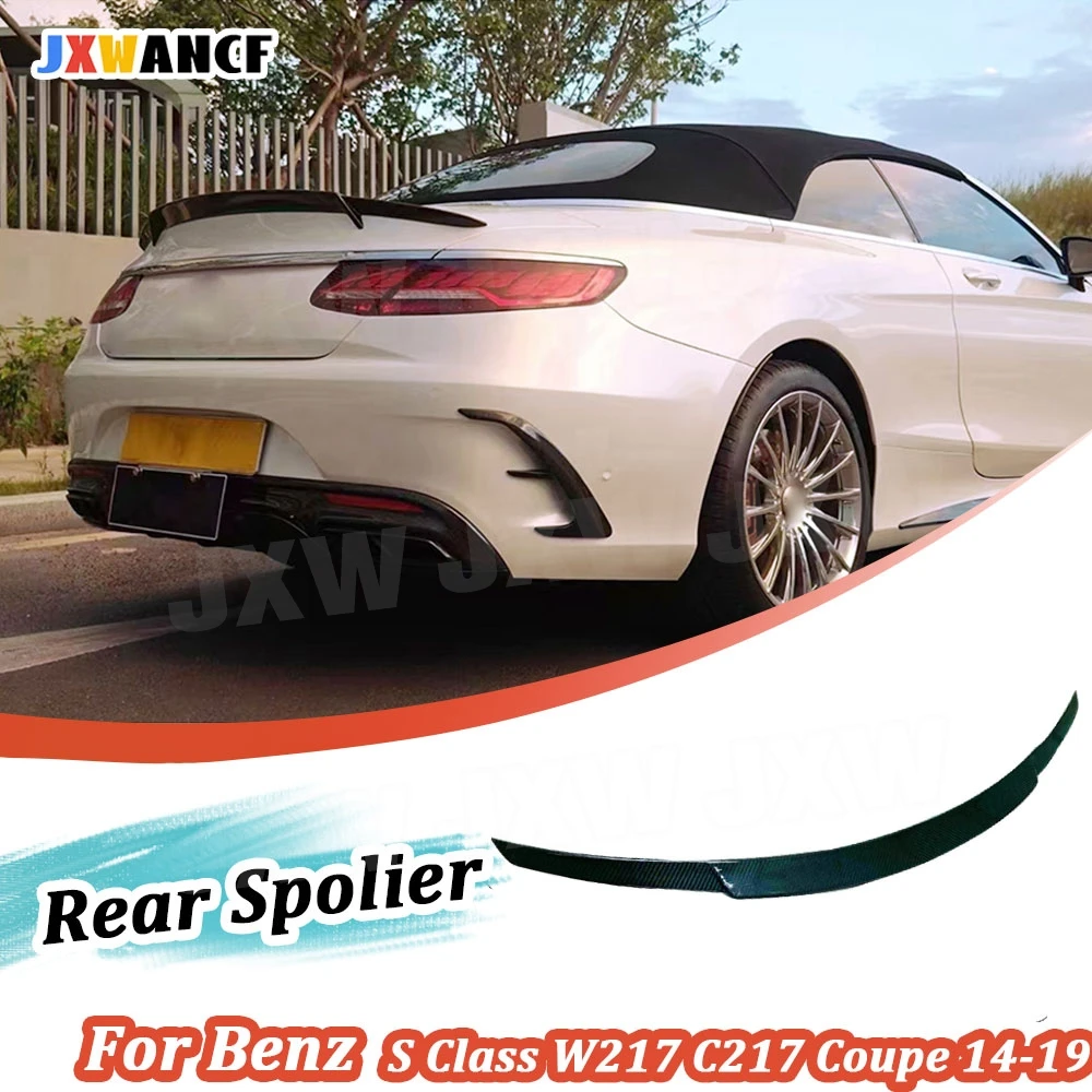 

JXWANCF Carbon Fiber FRP Rear Trunk Lip Spoiler for Benz S Class W217 C217 S63 S65 for AMG Coupe 2014-2019 Rear Spoiler Wings