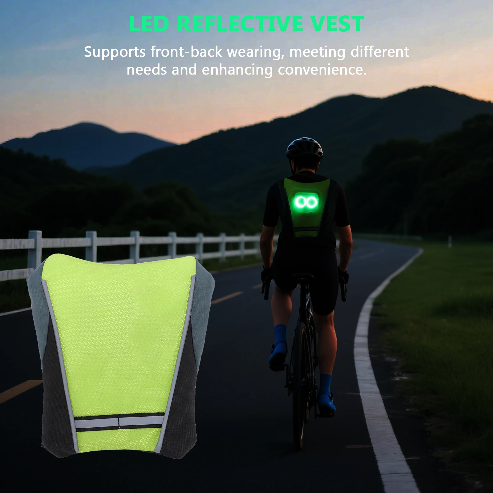 

Colourful LED Running Vest Colorful Atmosphere Rhythm Flashing Detachable Washable Light Panel for Outdoor Sports Led Backpack