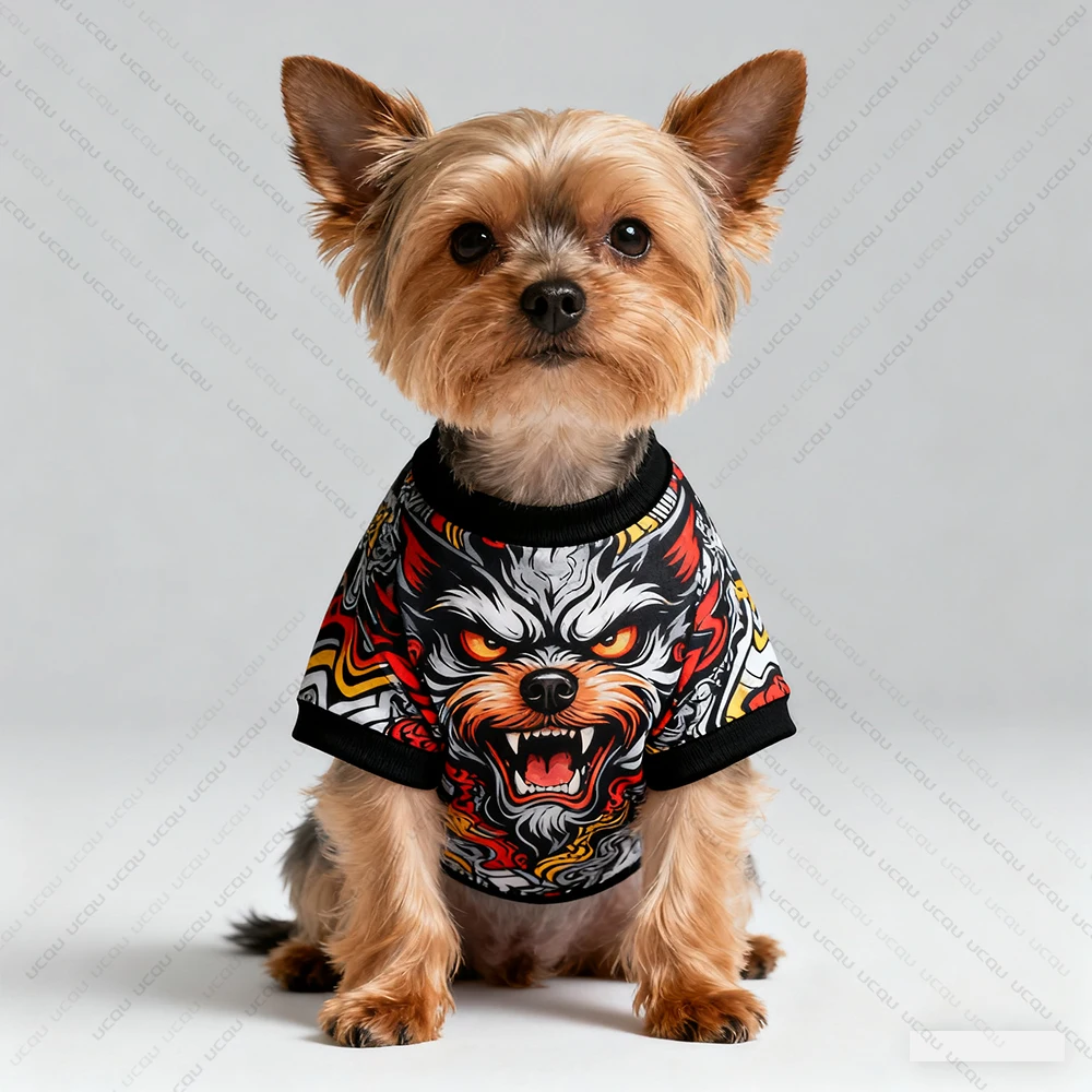 2025 ملابس الخريف للحيوانات الأليفة تي شيرت كلب تصميم رعب طازج ولطيف حصري للحيوانات الأليفة اللطيفة التجفيف السريع وتنفس #2