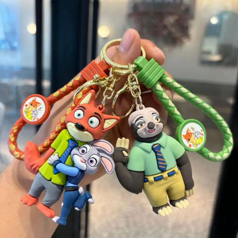 Kawaii Disney Zootopia Cartoon Judy Hopps Backpack Pendant Cute Nick Wilde Sloth Keychain Couple Decoration Friend Birthday Gift