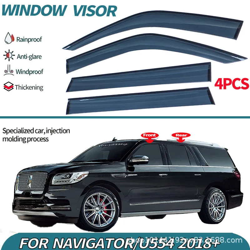 

Подходит для защиты окон автомобиля Lincoln Navigator 2018, защита от дождя, черная защита от солнца и дождя для автомобиля.