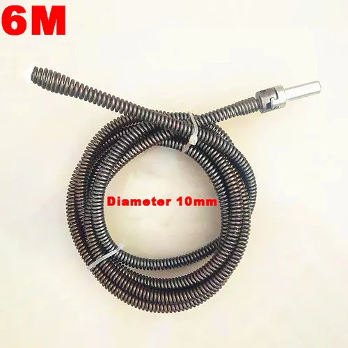 Imagen 2 del producto Herramientas de dragado de tuberías de drenaje para el hogar, juego de resorte de extensión, resorte limpiador de dragado de alcantarillado con conector, 1M/1,5 M/2M/3M/5M/6M de longitud