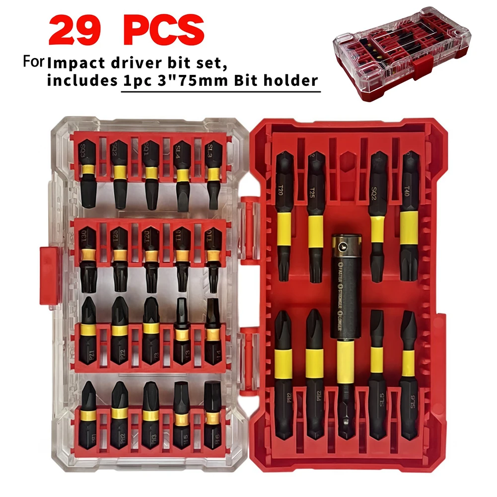 

28pcs Electrically Screwdriver Bit Set Magnetic Bit Power Bit Set With 1pc 75mm Bit Holder Hand Tools