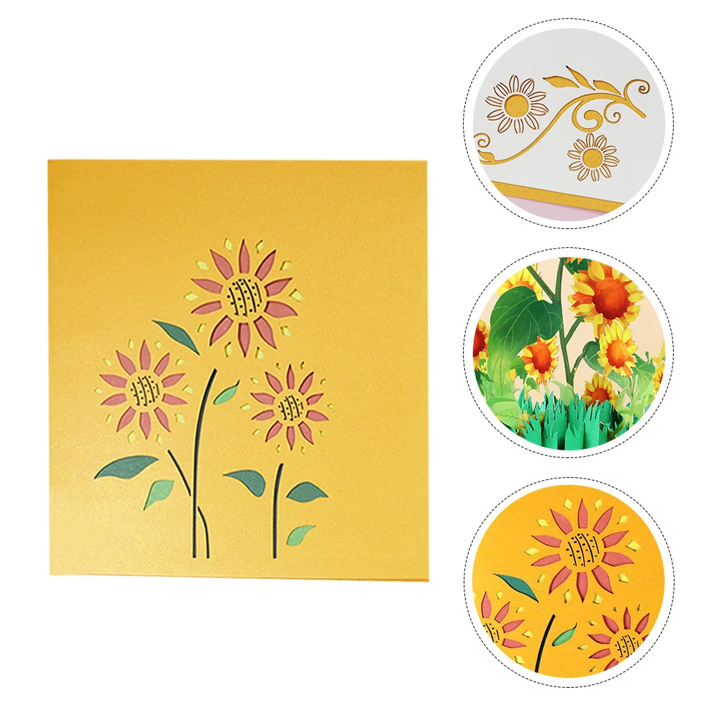 

BUTIFULSIC 3D Greeting Card Sunflower Thanksgiving Christmas Birthday Card Delicate Up Design for Holiday Gift