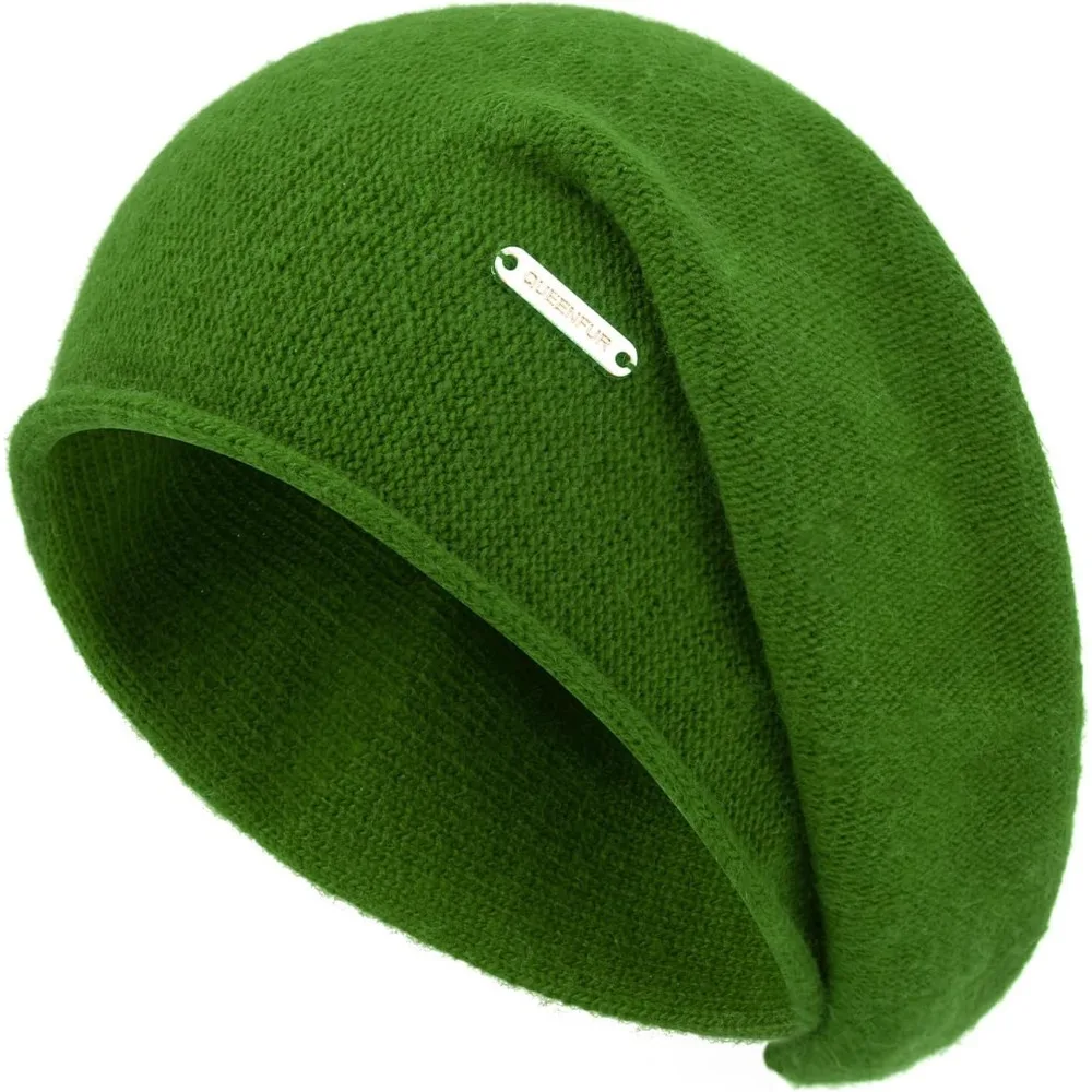 

Вязаные шапки-бини с напуском для женщин, кашемировая лыжная шапка, вязаная шерстяная мягкая теплая зимняя шапка