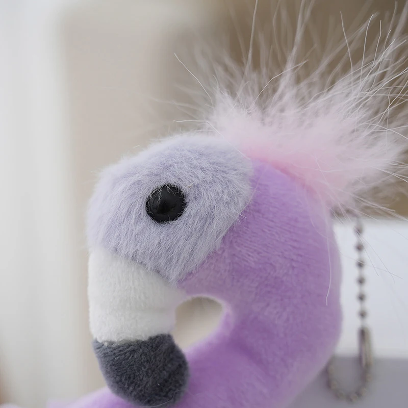 Cartoon Flamingo Bird Plush Keychain Cartoon Animal Doll Keychain Pendant Backpack Decoration Accessories Birthday Gifts image 2