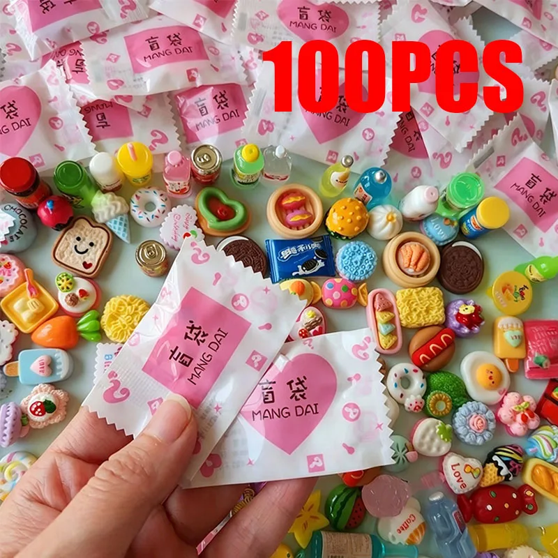 @-Mini Resin Simulation Food And Beverage Mini Blind Box Model Kitchen Accessories Sculpture Creative Party Blind Bag Toy Gift//