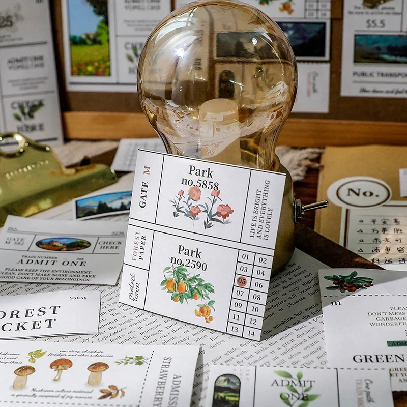 50pcs/pack Windsor's Past Note Book Inswind Retro Plant Creative Hand Ledger Student Daily Life Memo