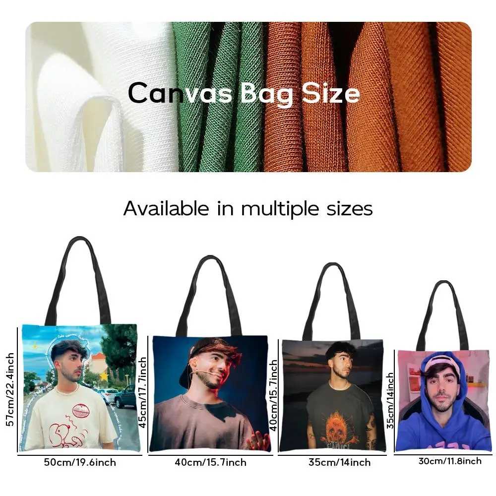 Storage Bags Casual Portable Shoulder Bag Lightweight Shopping Bag Reusable Linen Bag Internet Meme Celebrities F-Fede Vigevani