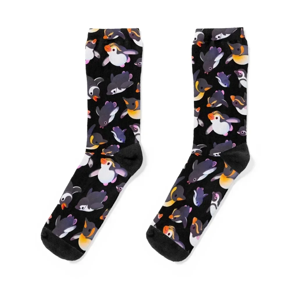 Penguin day - Name/dark Socks cute kids Men's hiphop Women Socks Men's