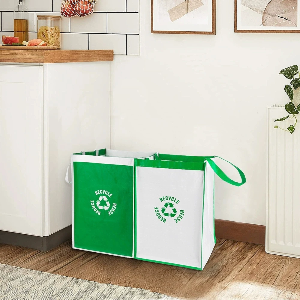 2pcs/4pcs Kitchen Waterproof Bags Compartment Home Sorting Large Environmental Waste Storage Capacity Bins Recycling Protection