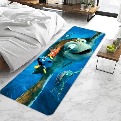 귀여운 파인딩 니모 만화 문짝 매트, 입구 미끄럼 방지, 세탁 가능한 주방 카펫, 거실 복도 러그, 욕실 욕실 문짝 매트 
