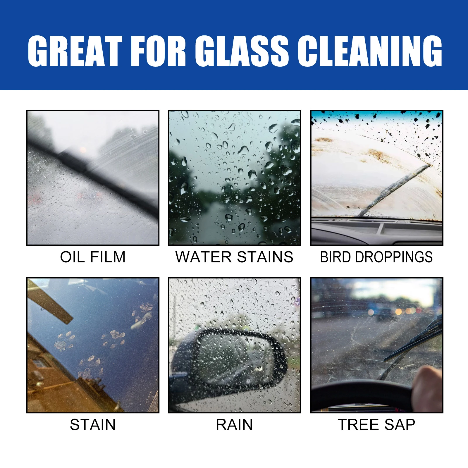 Car Glass Oil Film Remover Glass Polishing Compound Windshield Cleaner Car Glass Polishing Clear Window Auto Detailing image 3