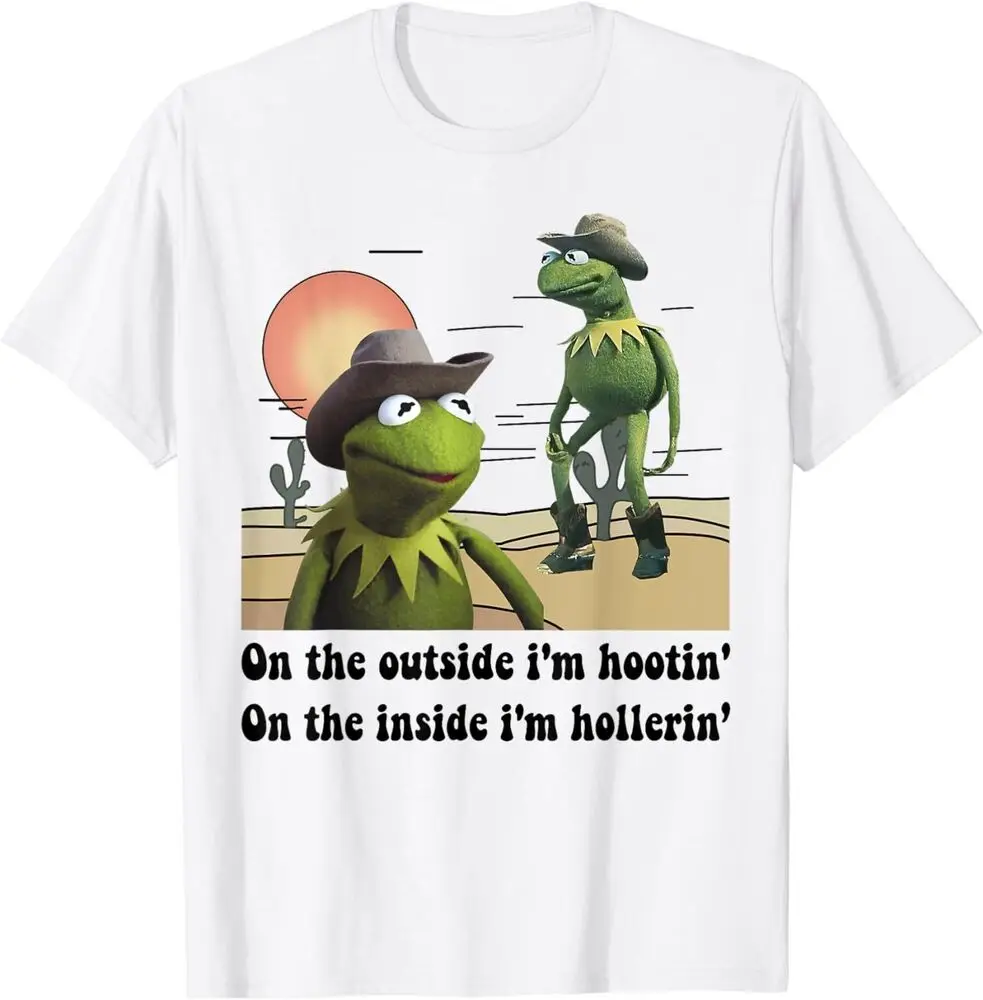 Funny Frog Outside I'm Hootin Inside I'm Hollerin Men Women T-Shirt, S-5XLHigh Quality 100%Cotton Short Sleeve