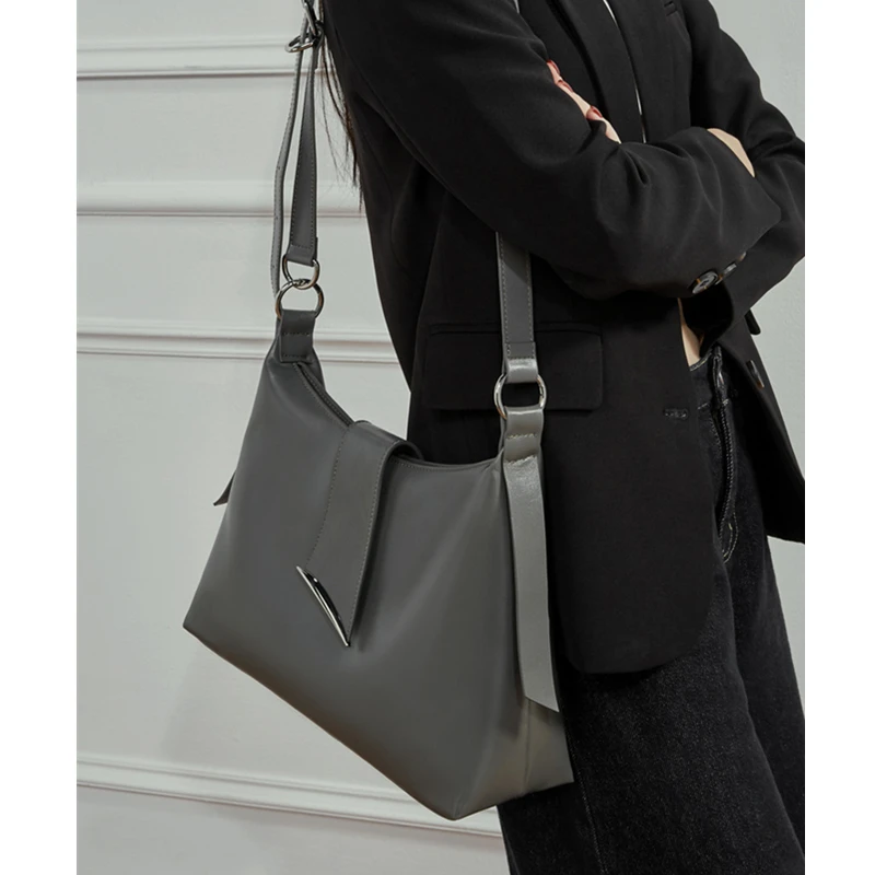 Hifashion Cowhide Genuine Leather Large Hobo Shoulder Bags For Women 2026 Luxury Designer Tote Shopper Crossbody Ladies Handbags view 4
