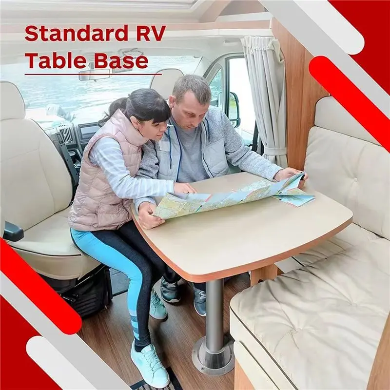 RV Table Base Aluminum Pedestal Table And Floor Mounting Base With 6 Mounting Holes And Screw Table Fixing Parts
