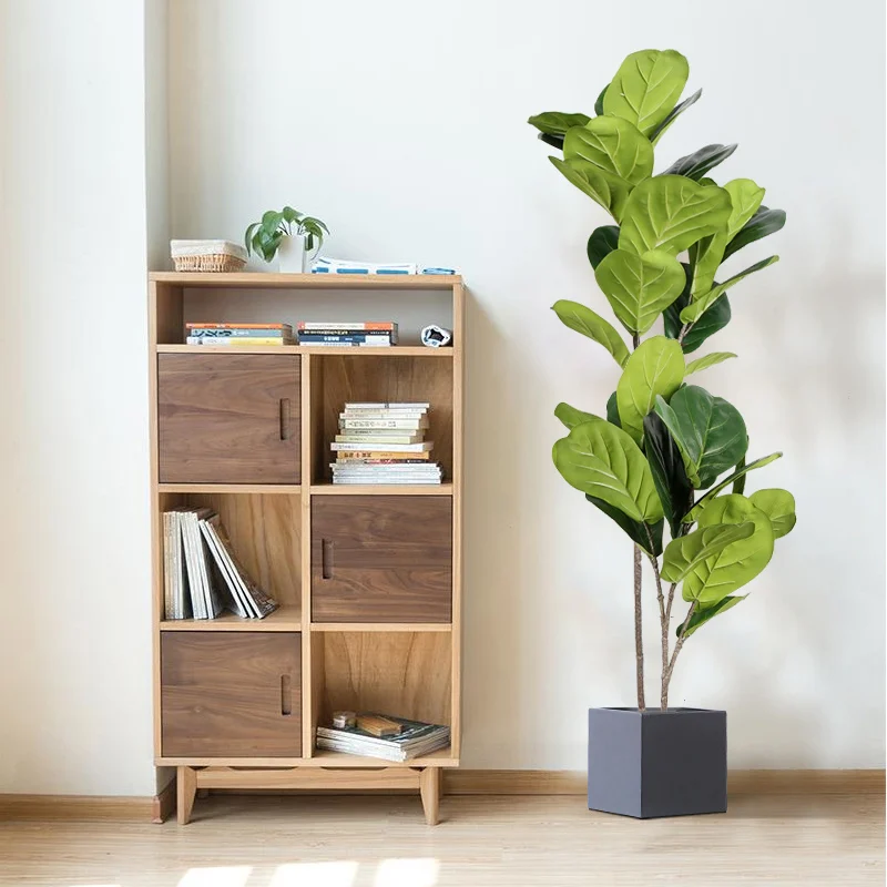 105/113cm Artificial Ficus Tree Branches Large Banyan Leaves Fake Rubber Plants Plastic Tall Plant For Home Garden Outdoor Decor