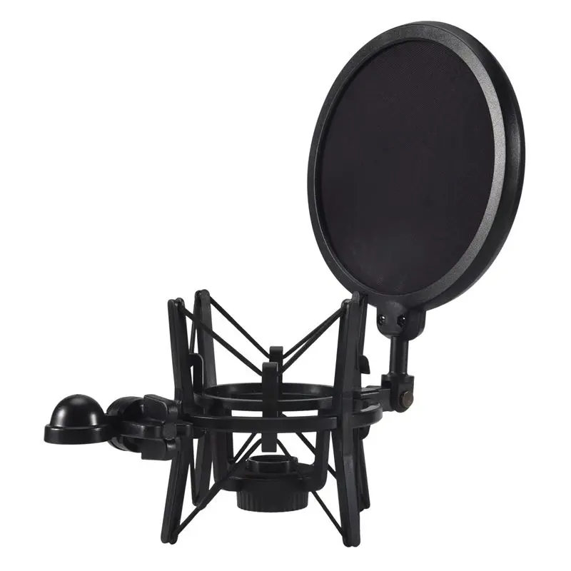 Professional Microphone Mic Shock Mount With Shield Articulating Head Holder Stand Bracket For Studio Broadcast