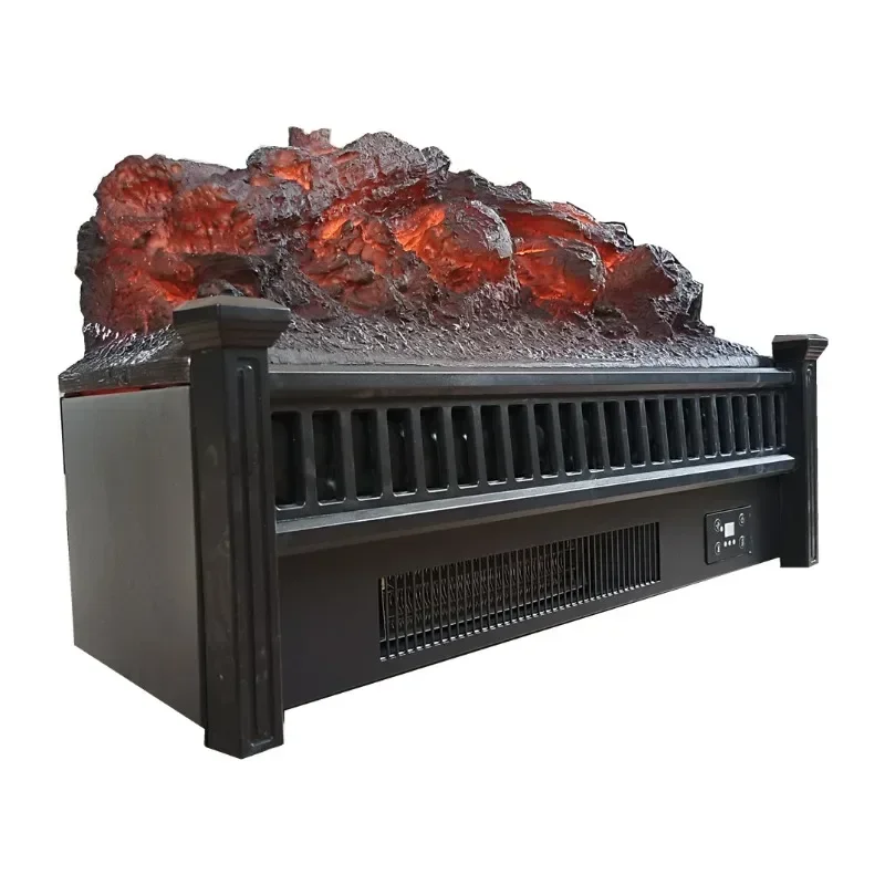 Desktop Electric Fireplace Simulation Flame Heater with Remote Control 5-Speed Brightness Adjustment And Timer Function
